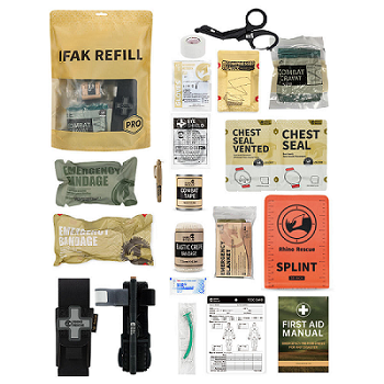 স্ব-স্ট্যান্ডিং ডিজাইন সহ একক-বগি IFAK পাউচ